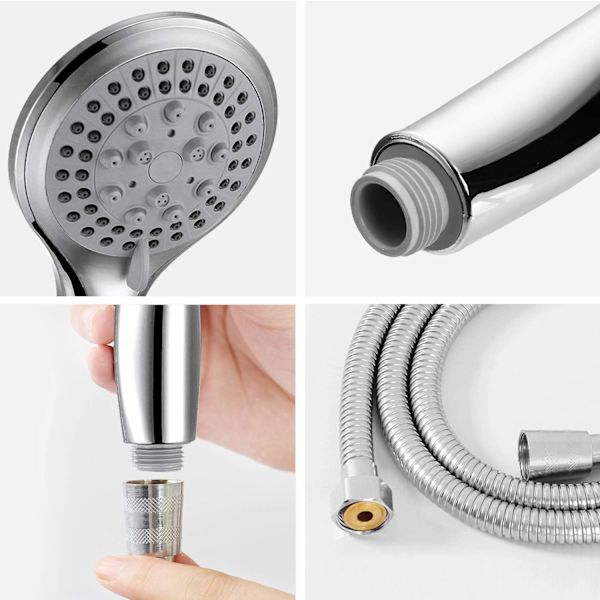 Pommeau de douche + tuyau de douche flexible de 1,5 m, douchette
