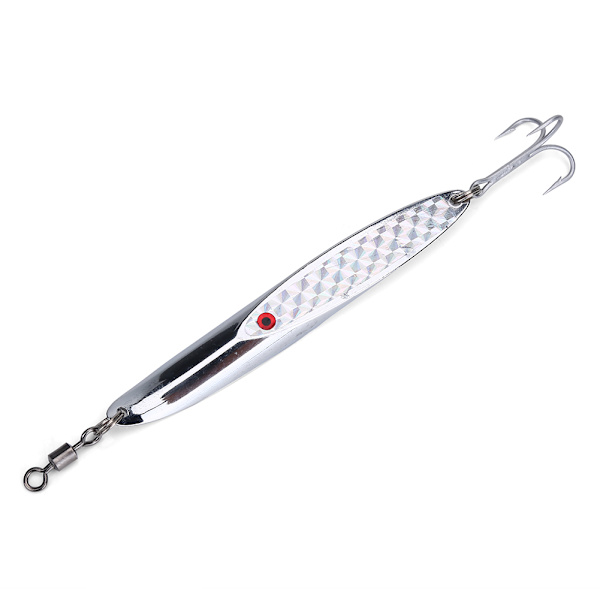 Lureja Sekvenssit Metalli Bass Hard Spoon Bait Jig Lure Teko-koukku (Hopea 84g)