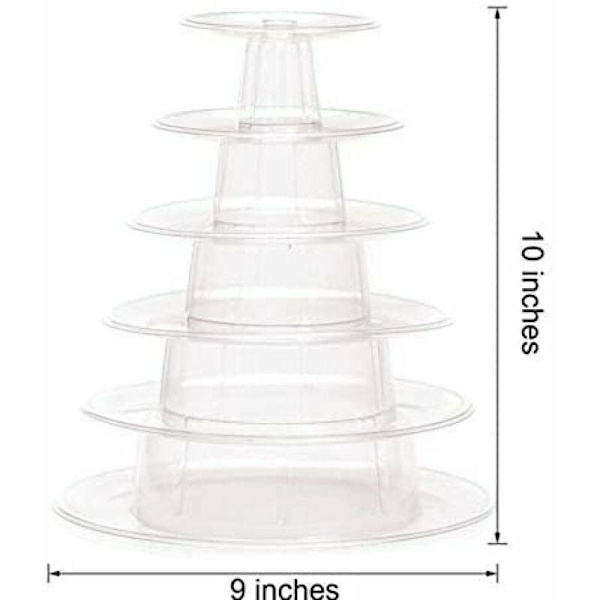 1 stk. kageholder macaron tårn med 6 niveauer cupcake holder kageholder til bryllup til dessert og servering af mad