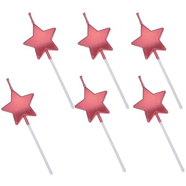 Sternformet bursdagstearinlys, 6 stk kaketopper dekorasjoner