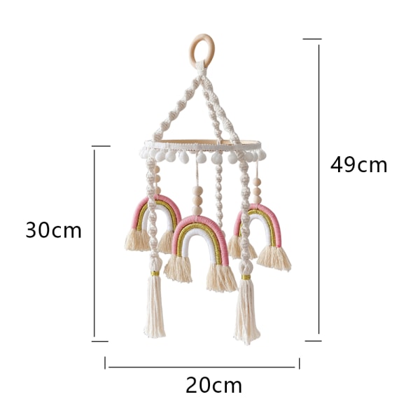 Regnbåge Mobil Hängande Macrame Baby Mobil Regnbåge Spjälsäng Mobil