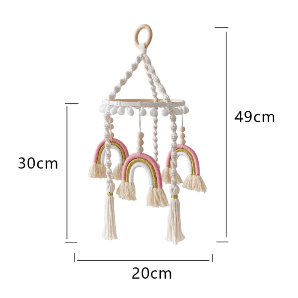 Sateenkaari-mobile Makrame-vauvan mobile Sateenkaari-vauvan sänky