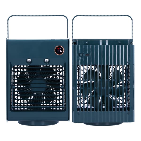 2-i-1 Oscillerende Spray Luftfugter Ventilator med Lys USB Opladning Desktop Luftkøler Ventilator til Hjemmet Grøn