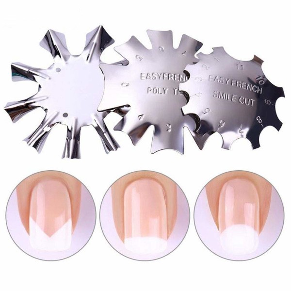 3 st Acryl Trimmer Edge Trimmer French Smile Line Rand Trimmer Nagel Nail Art Cutter för Franska för Acryl UV Polyacryl Gel Modellage