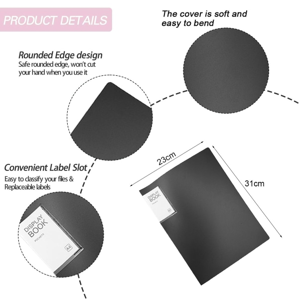 Plastik display bog portfolio mappe Mappe Transparent ærme