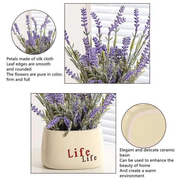 Kunstige falske blomster, falske grønne planter, potteplanter