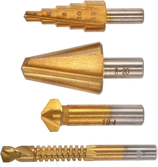 4 st HSS Titanbelagda Hålsågborrbitar Set, Stegborr