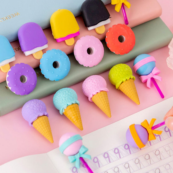 Luovat cupcake-pyyhekumi, cupcake-pyyhekumi monissa hedelmämakuissa