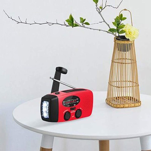 Överlevnadsradio, Nödvärdesradio, Portabel Storlek med AM FM NOAA-kanaler och LED-Ficklampa, Vattentät för Utomhuscamping, 1000mAh Litium