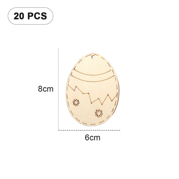 20 stk Uferdige Påske Treformer Utskjæringer Ornamenter Påske E