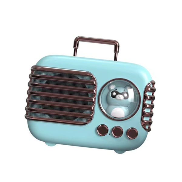 Grön söt retro Bluetooth-högtalare Mini Resväska Mini Högtalare Kreativ Vintage Ljuvlig Liten Högtalare