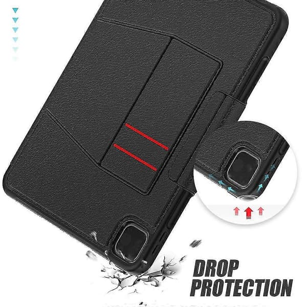Tablet Cover til Ipad Pro 11 tommer Multifunktionelt Flip Top Tablet Cover med Pen Holder (2020) Sort