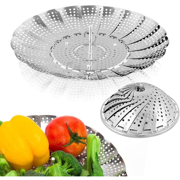 Hälsosammare matlagning bevarar näringsämnen, ångkokningskorg i rostfritt stål, uppgraderad design & kvalitet, enkel rengöring, diskmaskinsäker för flera funktioner