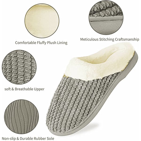 Tofflor för damer Varma Memory Foam Halkfria Husskor
