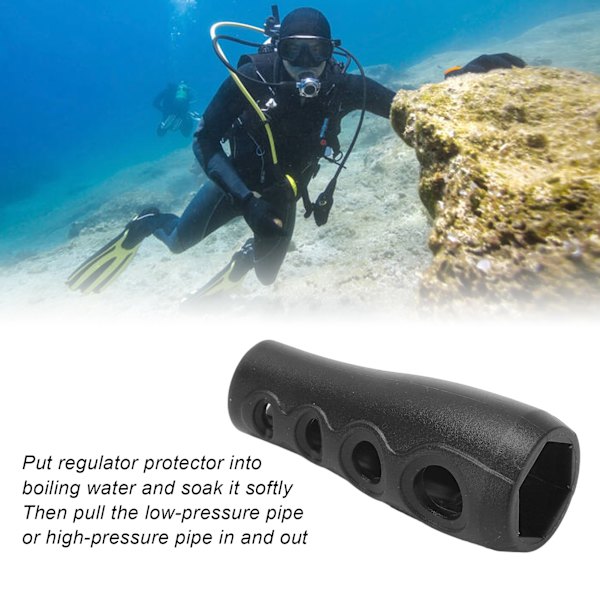 Scuba Diving Regulator Slangebeskytter Ventilert Regulatorhylse Dykkerutstyr Erstatning Svart