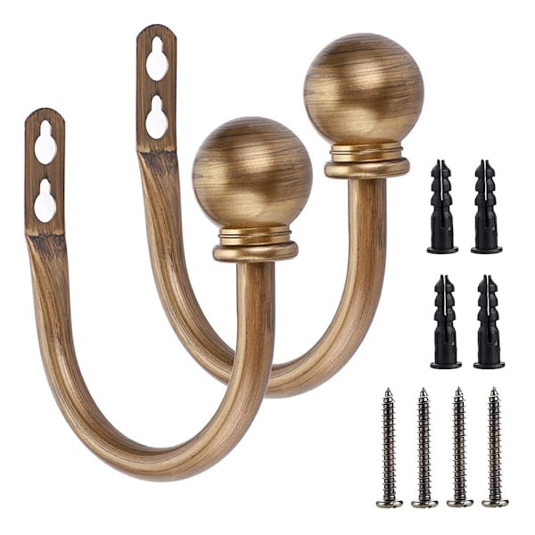 Runde Finial Gardinholdere, Dekorative Gardinkroker Vegg M