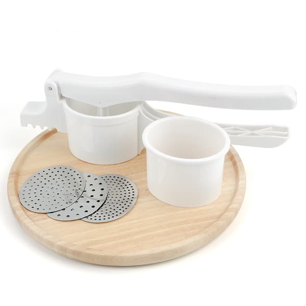 Potatispress med 3 st bottennät manuell potatispress multifunktionell köksmosare
