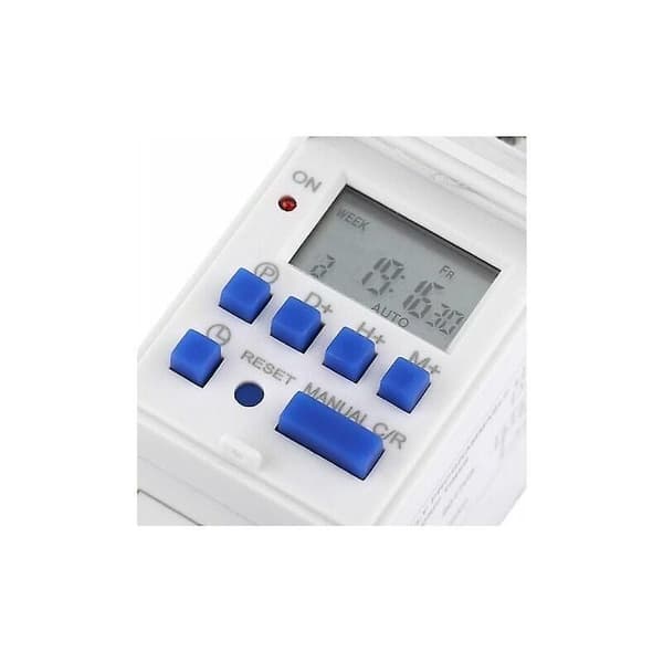 Digitalt LCD Strøm Programmerbart Timer, Tidsrelæ Med DIN-skinne Installation Kompatibel, Understøtter Op Til 16 On Indstillinger Og 8 Off Indstillinger