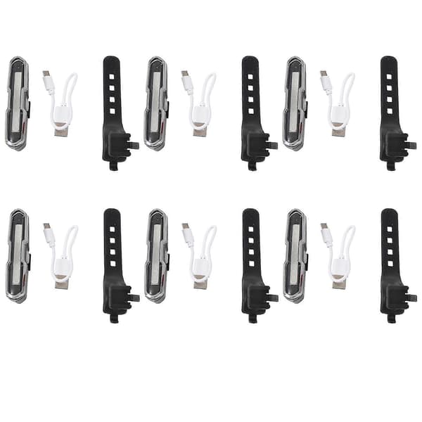 6x Sykkelbaklys Ultrasterkt Sykkellykt USB Oppladbart LED Sykkelbaklys 5 Lysmoduser Hode