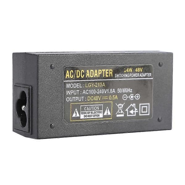 Poe Strømforsyning Cctv Aktiv Poe Injektor Ethernet Til IP Kamera, 48V/0.5A