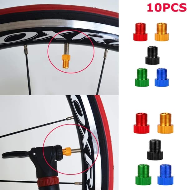 10 stk. ventiladapter cykelventil pumpe ventiladaptere konnektorer