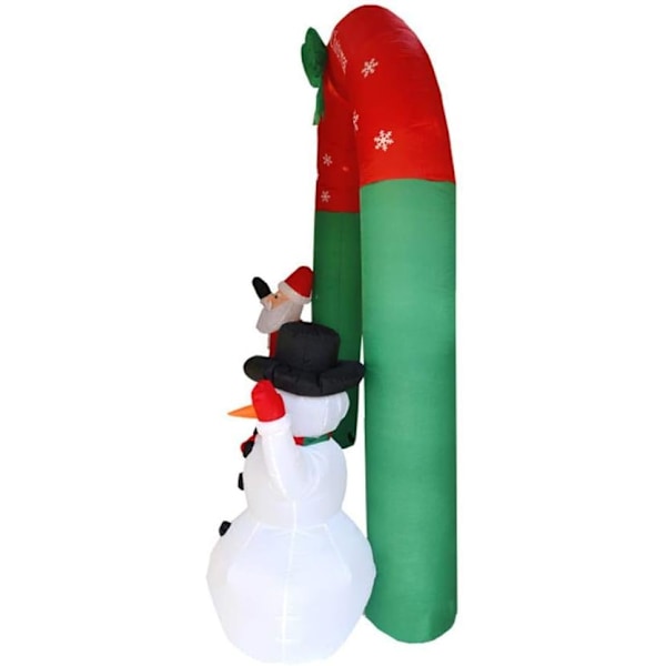 Utomhus Inomhus Dekoration Med Jultomte Och Snögubbe, Premiumkvalitet Jul Uppblåsbar Port, Lätt Att Använda & Säker, Iögonfallande LED-Lampa För