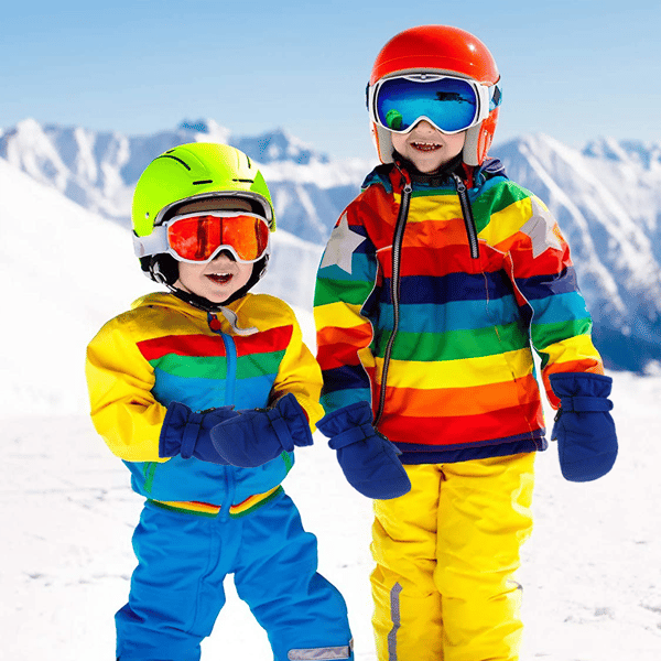 Vinter Skihandsker Sort Universal Fingerhandsker Håndmalet Monokrom Blue