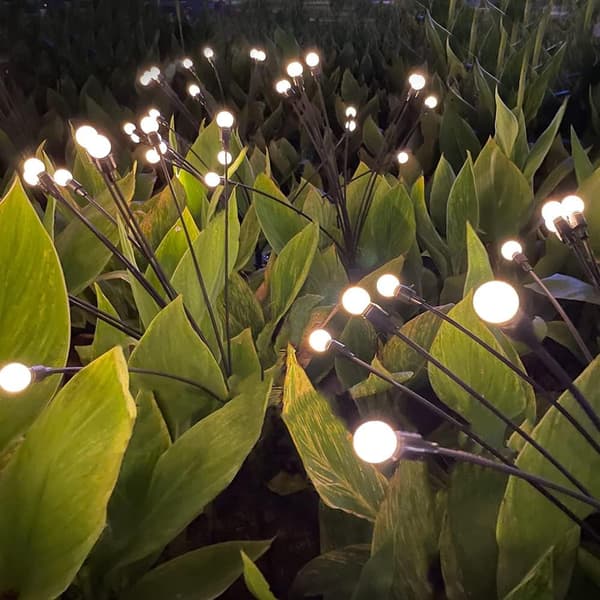 Stjärnklar Utomhusdekor: 40 LED Solcellsdrivna Eldflugslampor Med Stjärnfallsdesign, Förhöjer Din Trädgårds Charm (2-pack)