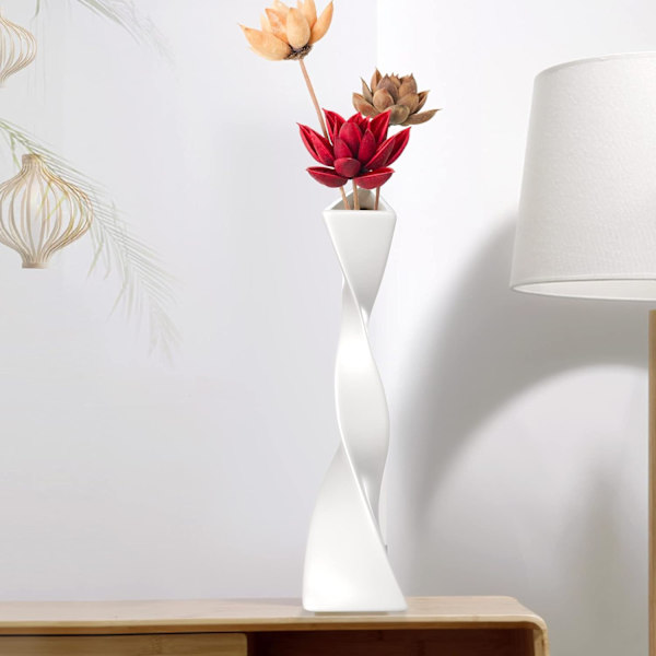 Høy gulvvase i keramikk, moderne hjemmedekor, blomstervase for
