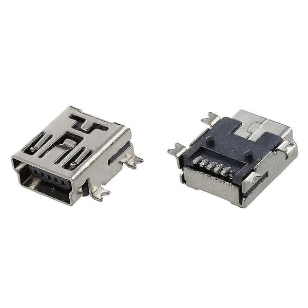 Ersättnings Mini Usb Typ B Fe 5 Pin Pcb Kortmonterad Laddningskontakt 10 st
