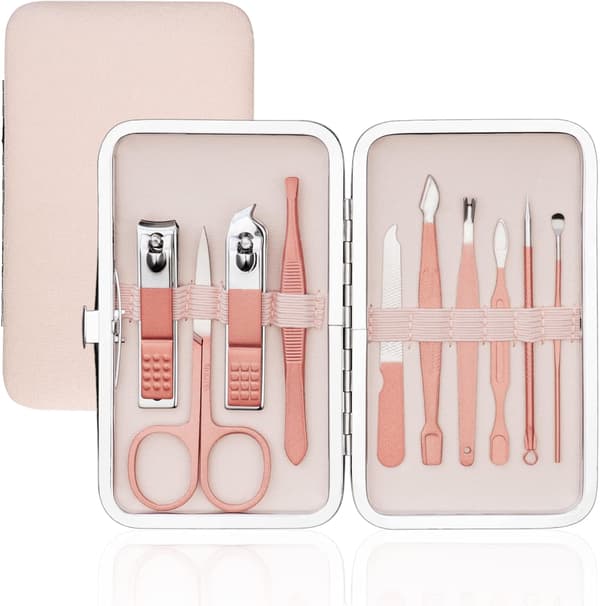 (Rose Glod) Manicure Pedicure Sæt, 10 stk. Manicure Pedicure Sæt Pr