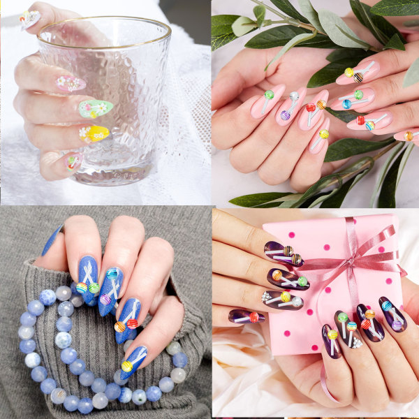 Blanda färger Söt 3D Lollipop Candy， Mini Nail Art dekorationer DIY，Tecknad manikyr small