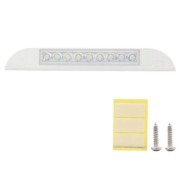 9 Led Markise Lys 12v 24v Vanntett 256mm Utvendig Campingvogn Bobil Strip Lampe Hvit