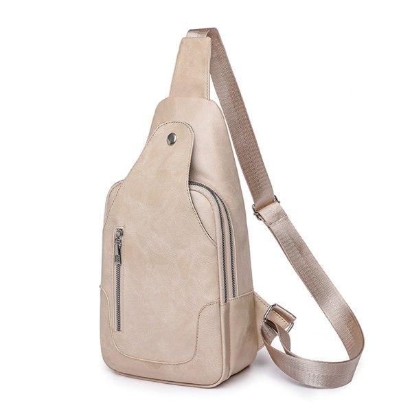 Kvinnor Sling Bag Chestation Bag Liten Axelväska Läder Crossbody Bred rem Axelväska Mini Ryggsäck Unisex för utomhussport Fotvandring