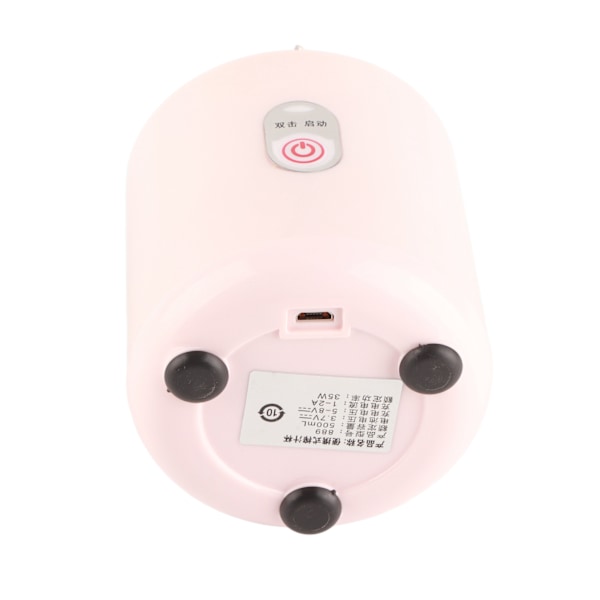 Juicer Maskin Bärbar 500ml Mini Rosa Juice Extractor 6 Blad USB Laddning Juice Maker för Frukter Grönsaker