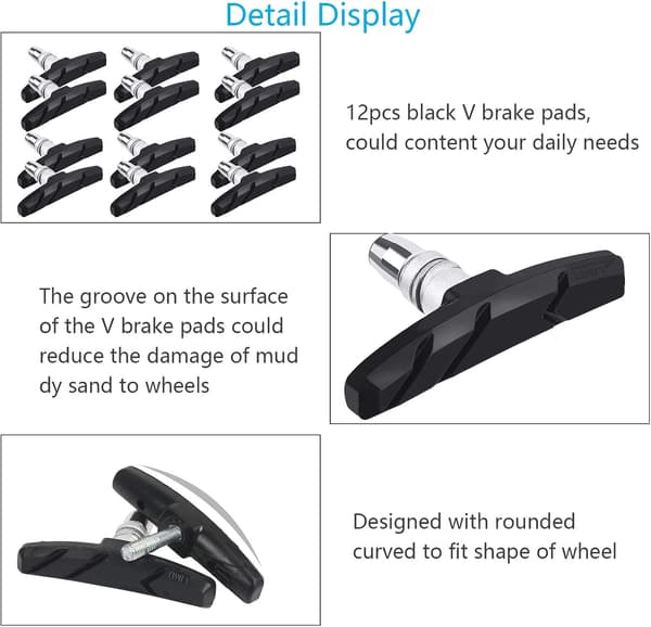 blå 4 STK V-Bremse Bremseklods, Cykelbremseklods, 70mm Aluminium Bremse