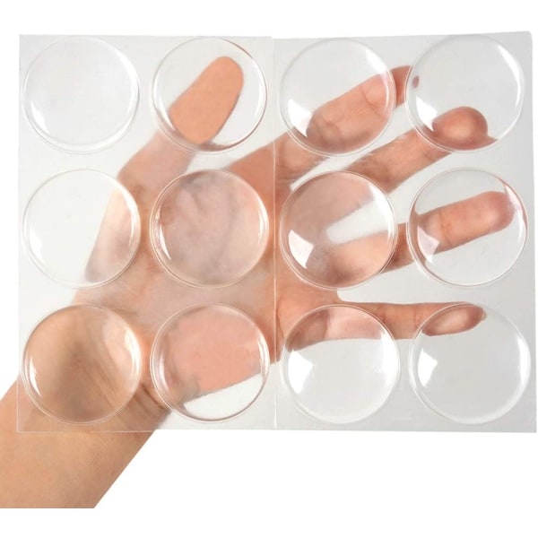 Dörrknopp Väggskydd, 6PCS Transparent Rund Mjuk Gummi Vägg P