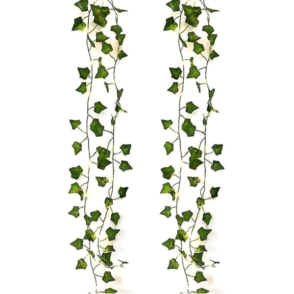 Kunstig eføy, [2 STK] 2M blad fe lys