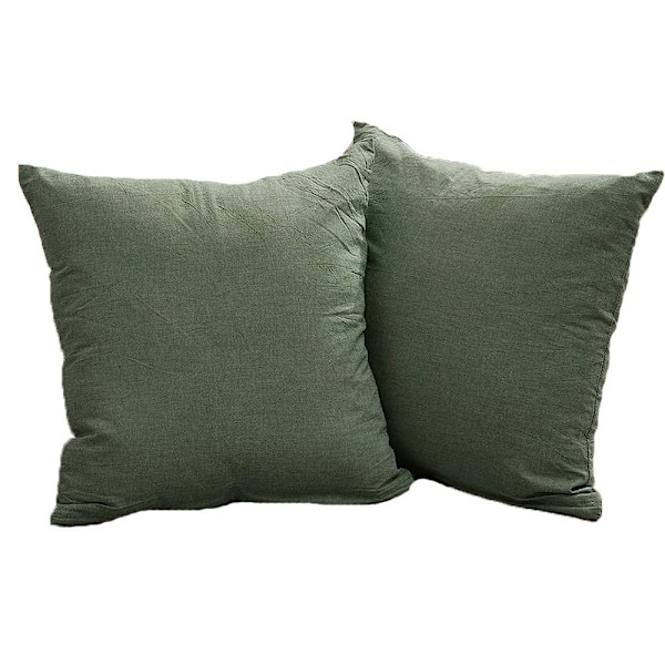 Putevar 50×50 cm Sett med 2 - Fløyelsputevar, Pustende Linputevar, Glidelås Putenvar