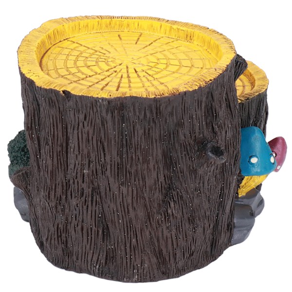 Resin Mini Stump Shape Hiding Hole Wooden Cave Artificial Aquarium Plants Ornaments for Shelter