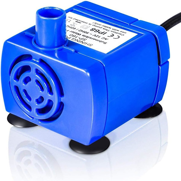 Cat fontänpump, tyst automatisk vattenpump, dränkbar vattenpump (1,6 l kapacitet, 1,8 m kabel ingår, kompatibel med 12V elektrisk vattenpump,