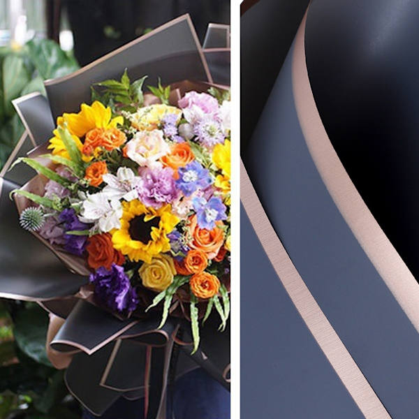 20 st Vattentätt Blomsteromslagspapper 58 * 58cm, Guld Kant