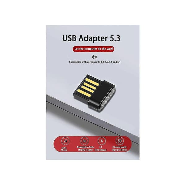 Usb Bluetooth -sovitin tietokoneelle Usb Bluetooth 5.3 -vastaanotinlähetin Bluetooth-audio kuulokeliitin