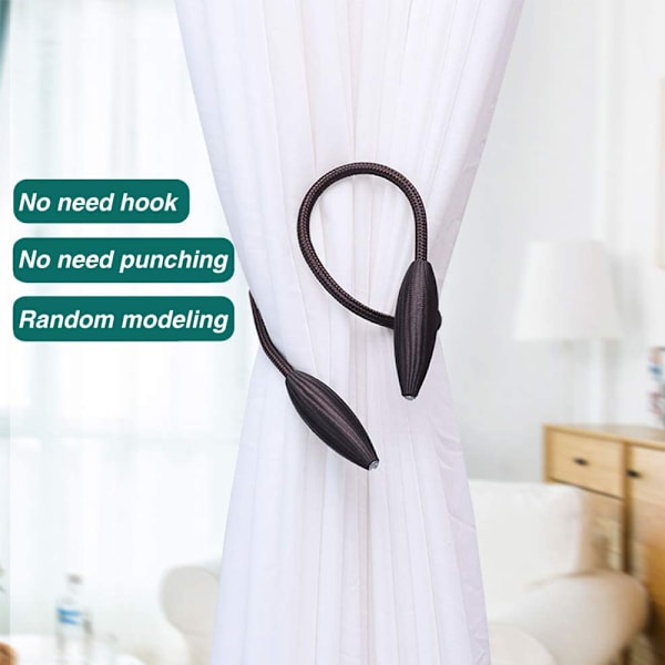 2 stk Magnetiske Gardinholdere, Praktiske Gardinholdere, Dekor
