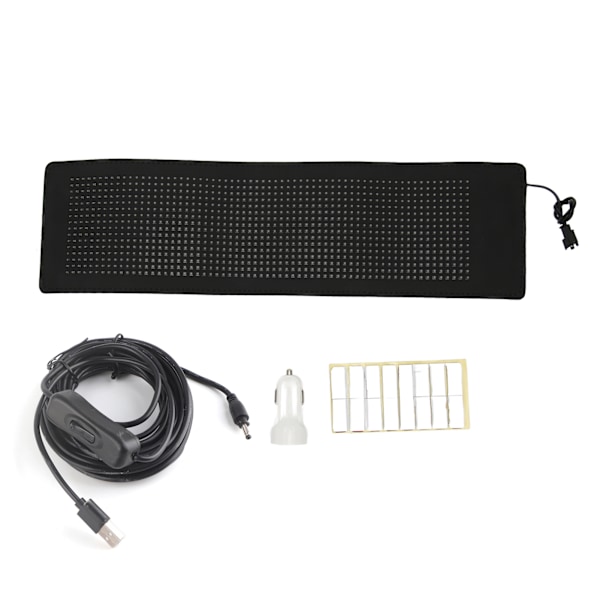 Fleksibel LED-Bilskærm Bluetooth App Kontrol 16x64 Matrix Tilpasset Tekst Mønster Programmerbar Reklame LED-Skilt USB 5V