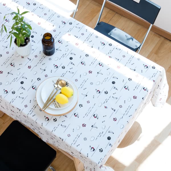 1 st Rektangulär Bordsduk Söt Havsstil Bomull-Linne Dammtät