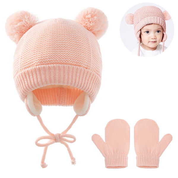 1 set Baby Hat Cute Bear Toddler Earflap Beanie Warm för hösten