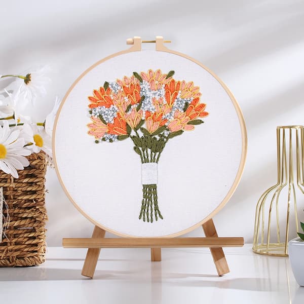3-delt blomsterbroderisett