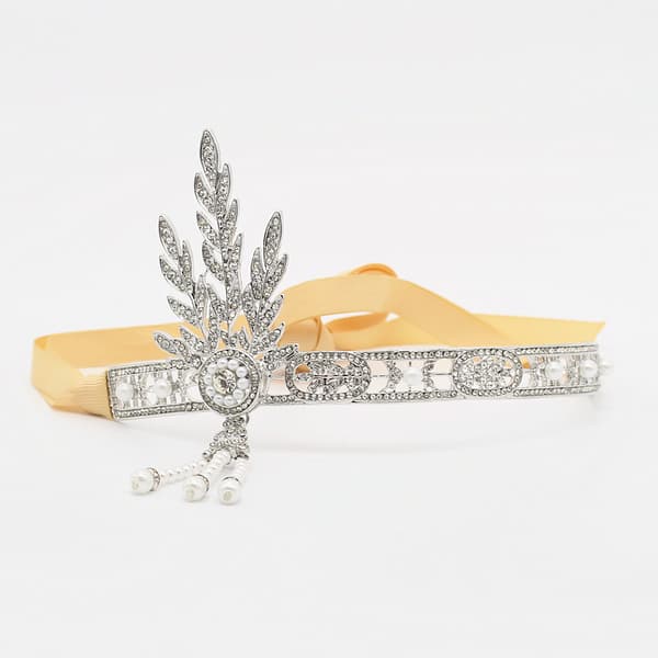 Rhinestone Blad Bryllup Tiara Hårbøjle til Brude, Krone Hårbøjle