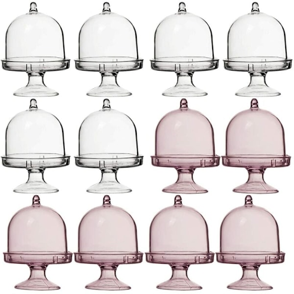 12 st Mini tårtställ, Mini tårtställ med lock, Presentoir Cupcake Support
